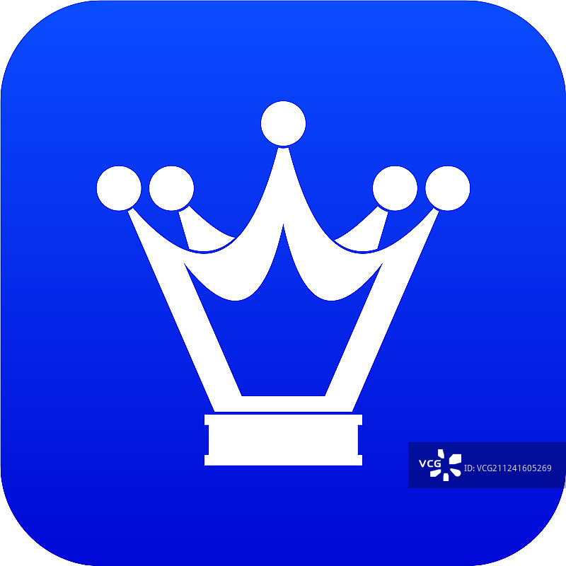 蓝色数码公主皇冠图标图片素材
