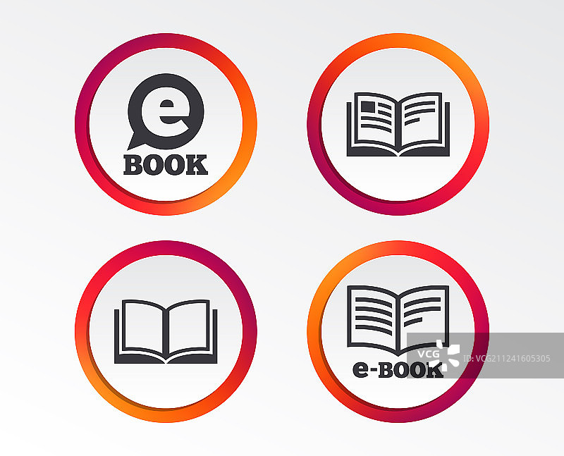 电子书标志和电子书符号图片素材