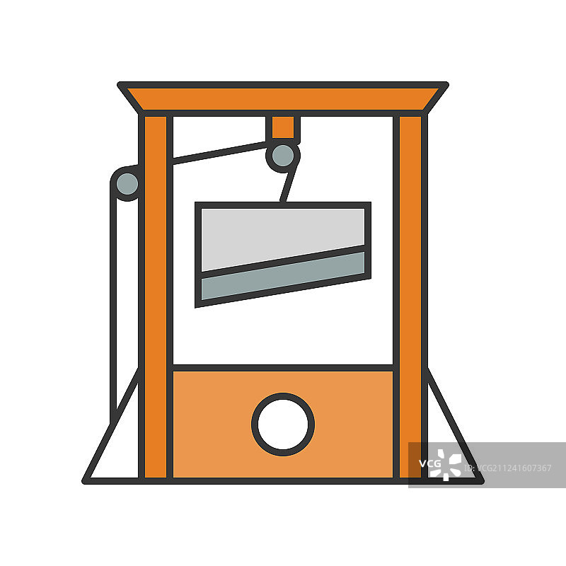 万圣节断头台填充轮廓图标图片素材