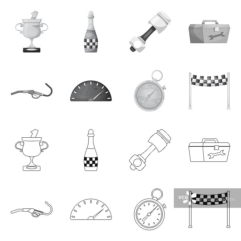 汽车和拉力赛标志套装图片素材