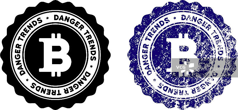 比特币风险趋势印章效果图片素材