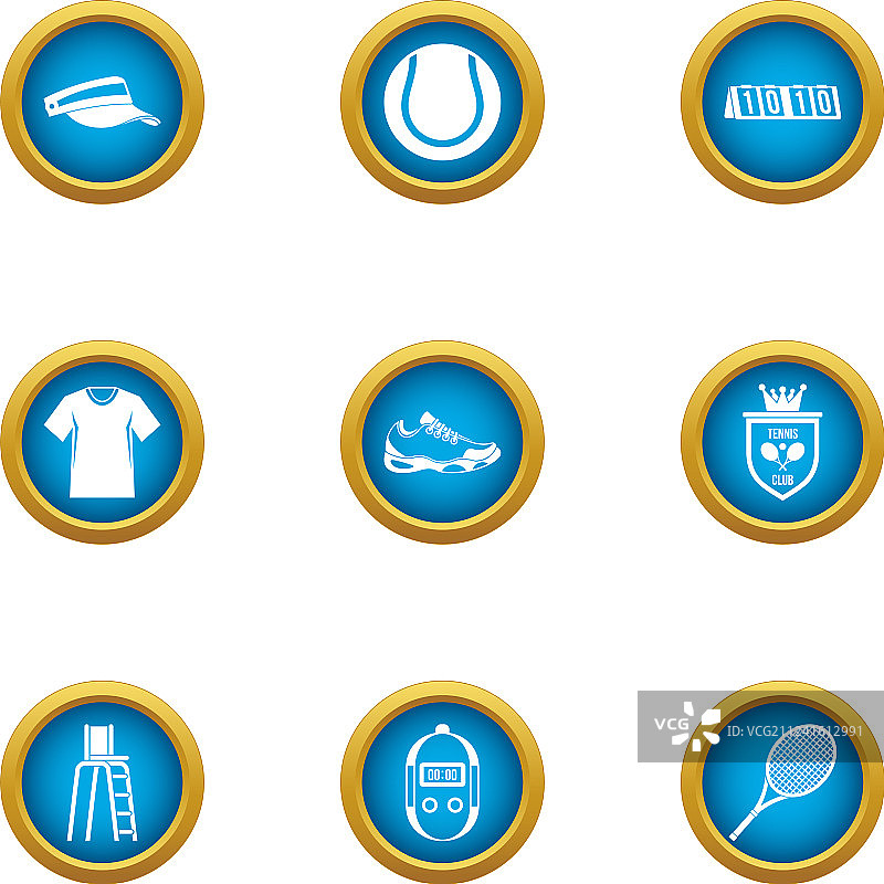 街头网球图标扁平风格合集图片素材