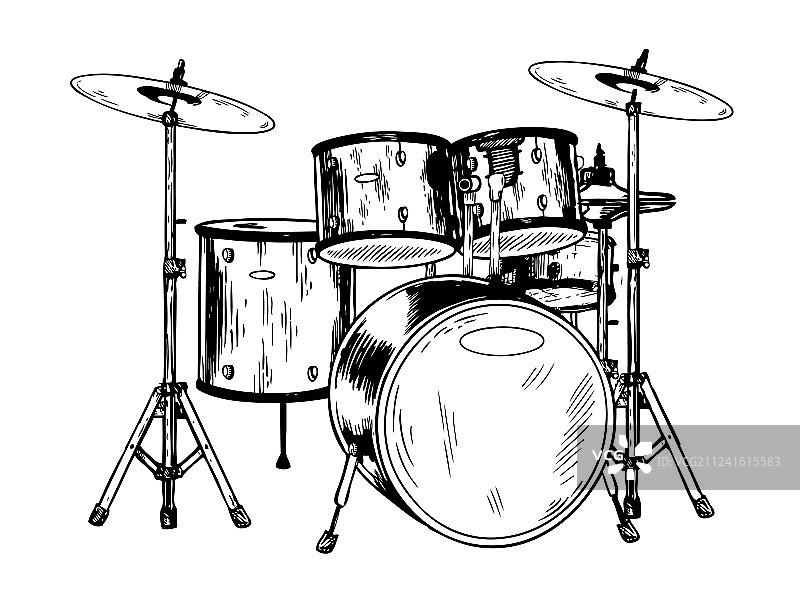 鼓组雕刻图片素材