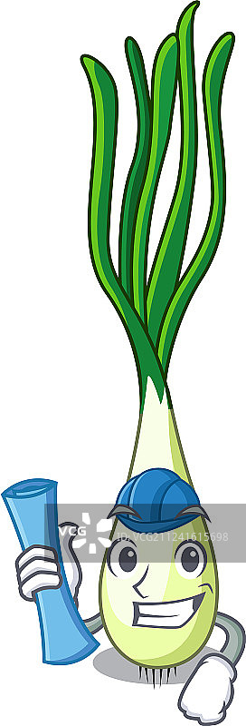 建筑师主题卡通新鲜青葱图片素材