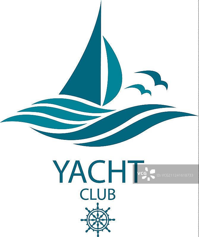 游艇和海浪图标图片素材