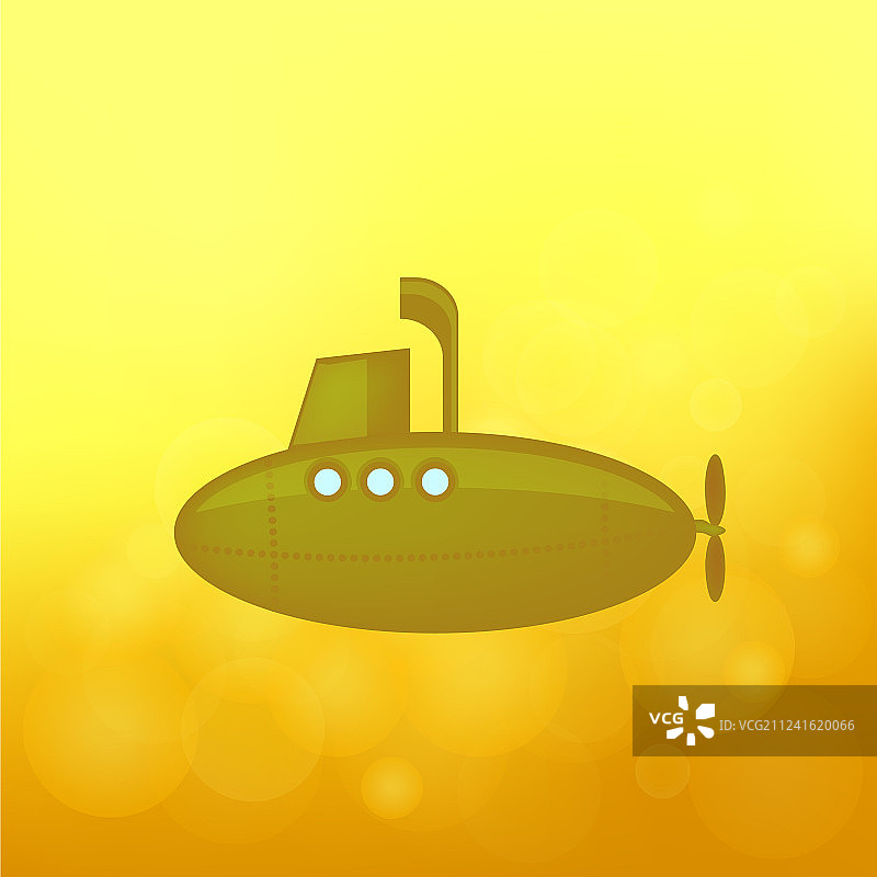 黄色潜水艇航行图片素材