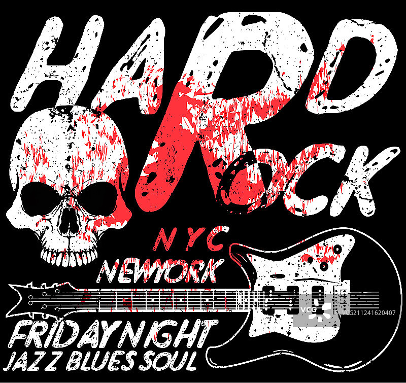 炫酷Grunge风格手绘电吉他图片素材