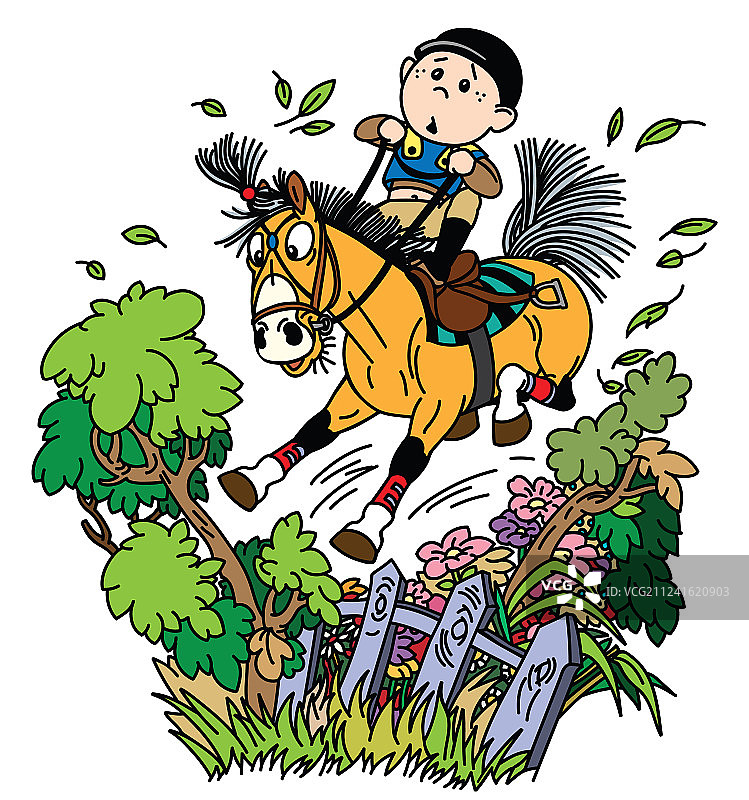 有趣的矮种马骑行图片素材