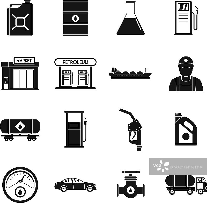 加油站燃气燃料图标简约风格图片素材