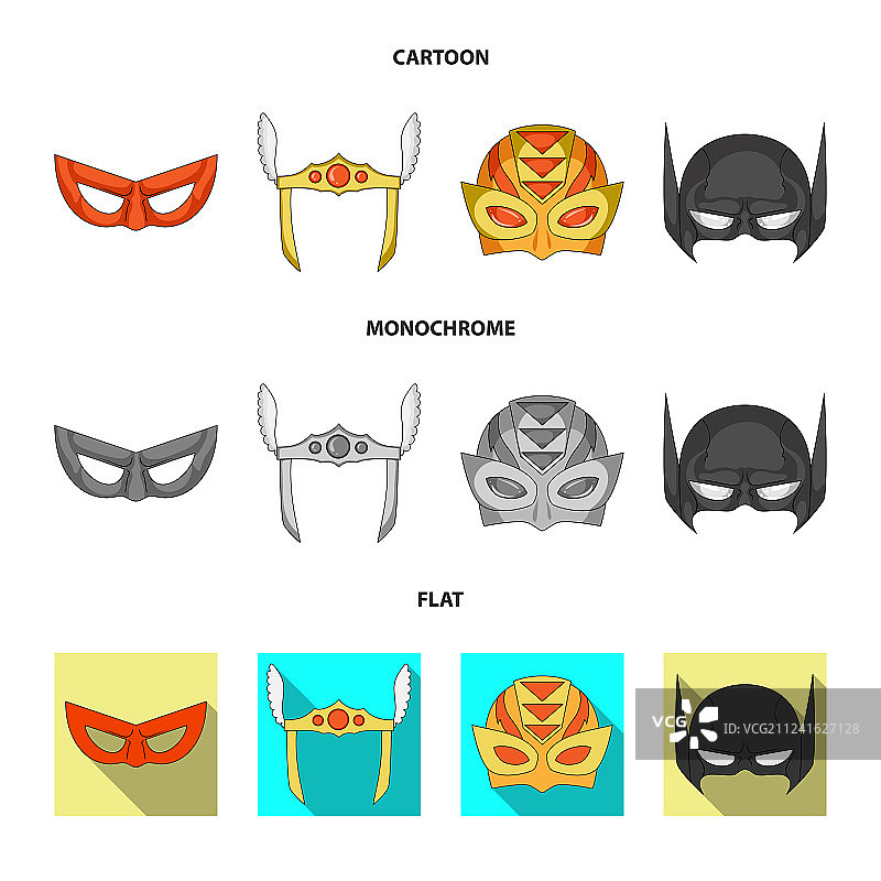 英雄与面具符号集合元素图片素材