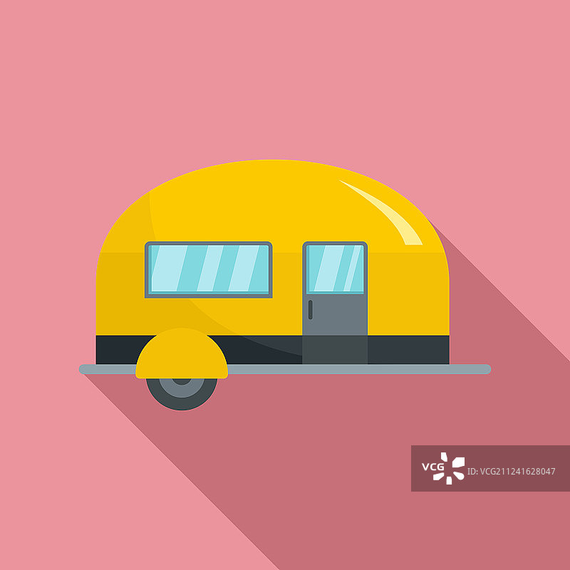 露营拖车扁平风格图标图片素材