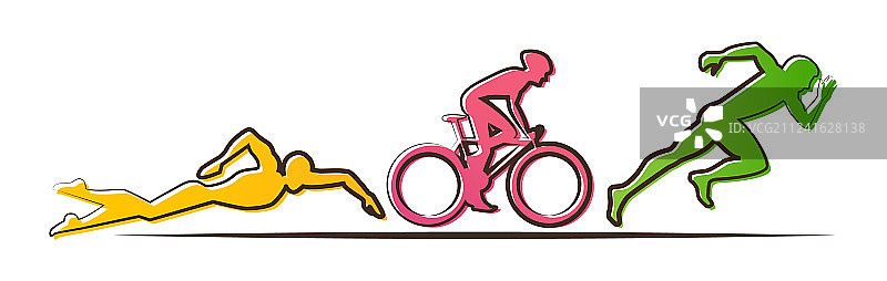 铁人三项扁平风格设计图片素材