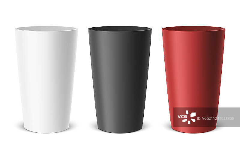 逼真的塑料空杯示例图片素材