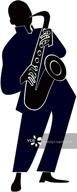 爵士乐队与萨克斯歌手图片素材