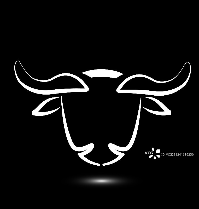 白色背景上的牛头图标图片素材