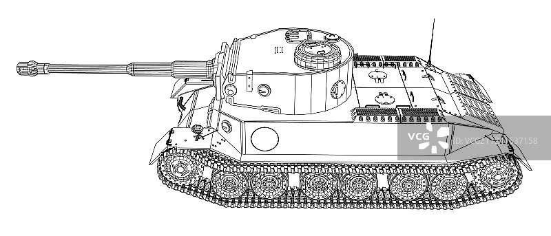 逼真坦克蓝图图片素材