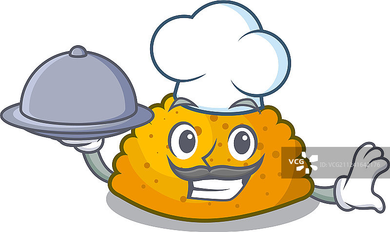 厨师与油炸肉饼图片素材