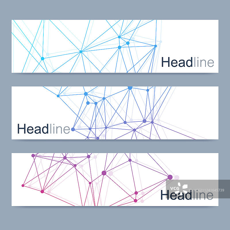 科学的一套现代旗帜DNA图片素材