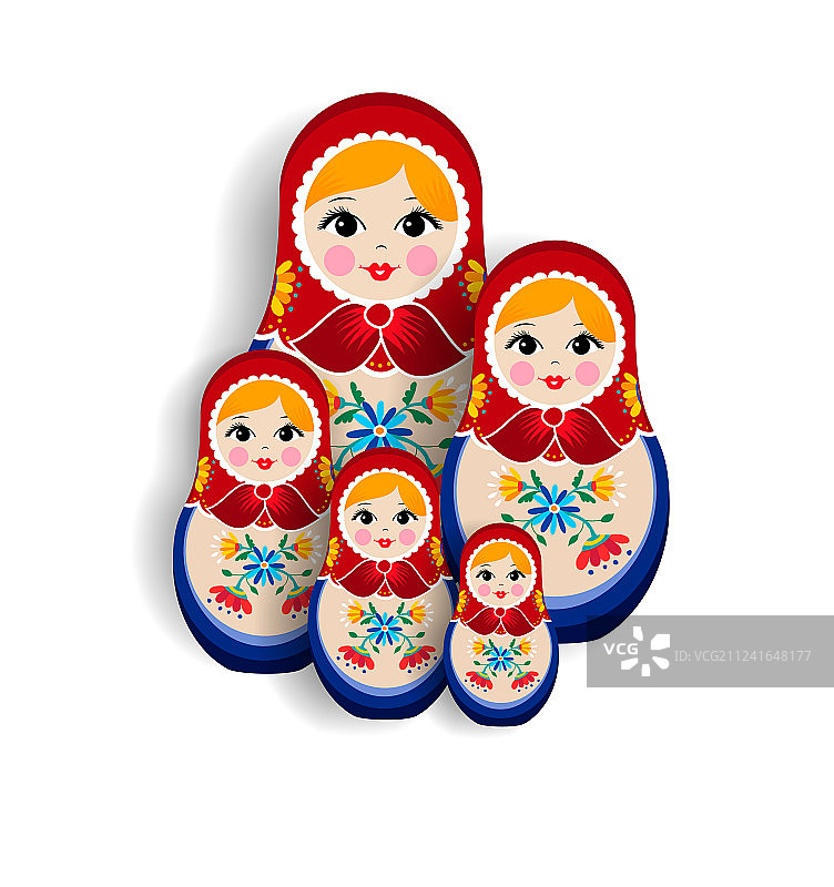 传统俄罗斯套娃家庭图片素材