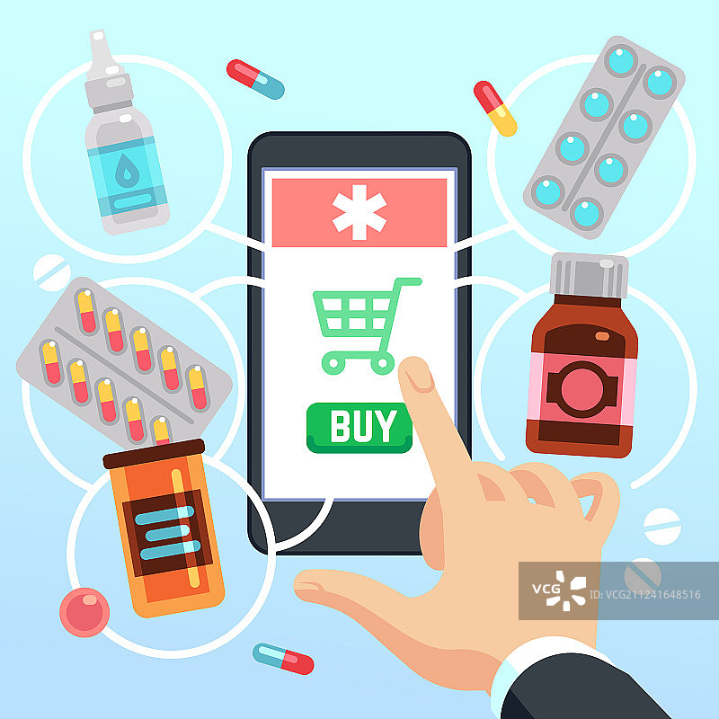 购物者挑选和购买药品图片素材