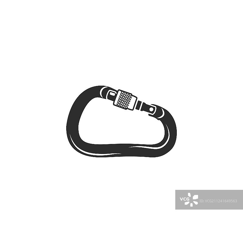 登山安全扣图标剪影样式符号图片素材