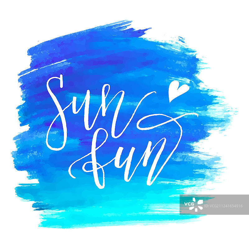 彩绘海蓝色水彩背景图片素材