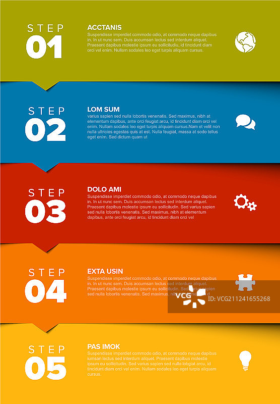 五个步骤进度模板图片素材