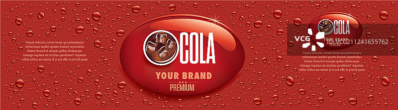 带有水滴的可乐饮品包装图片素材