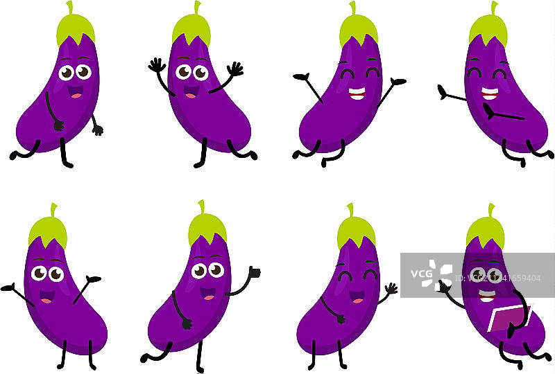 快乐的茄子卡通人物图片素材