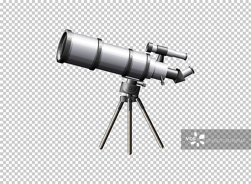 透明背景上的现代望远镜图片素材