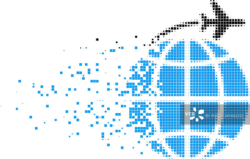 国际航班像素碎片图标图片素材