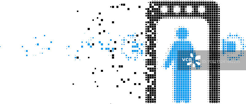 乘客安检消散像素图标图片素材