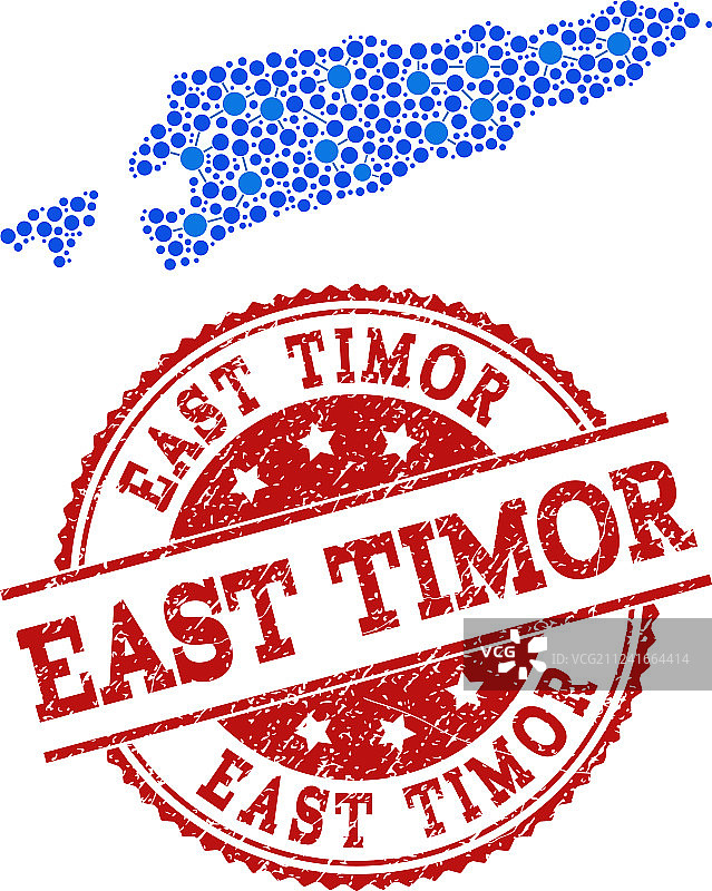 东帝汶地图拼贴图片素材