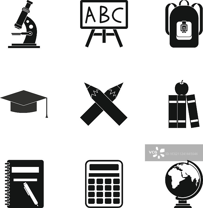 学校图标简约风格图片素材