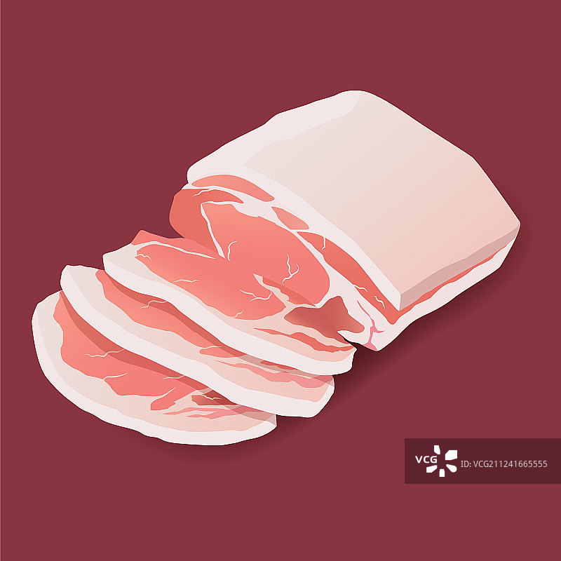 白色背景上的生猪排牛排图标图片素材