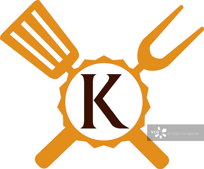 字母K餐厅标志图片素材