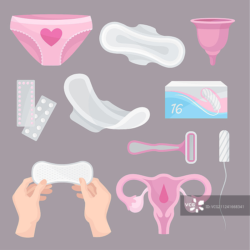 日常卫生用品扁平化合集图片素材