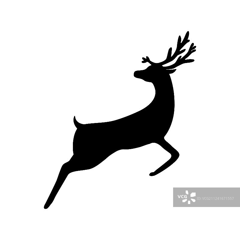 圣诞驯鹿剪影图片素材