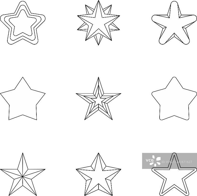 花样滑冰星星图标轮廓样式图片素材