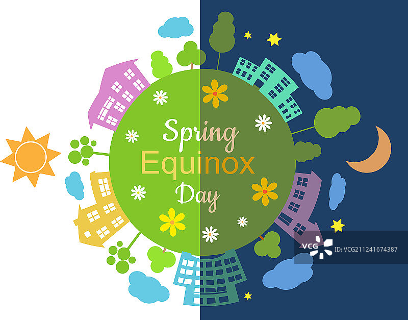 春分昼夜平分概念图片素材