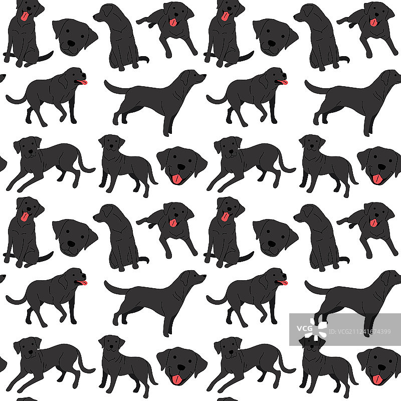拉布拉多犬无缝图案图片素材