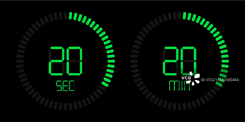秒表定时器数字绿色倒计时图片素材