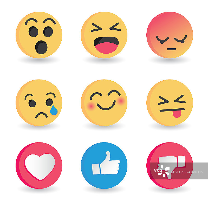 社交媒体表情符号反应素材图片素材