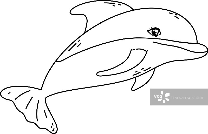 海豚热带野生海洋动物轮廓图片素材