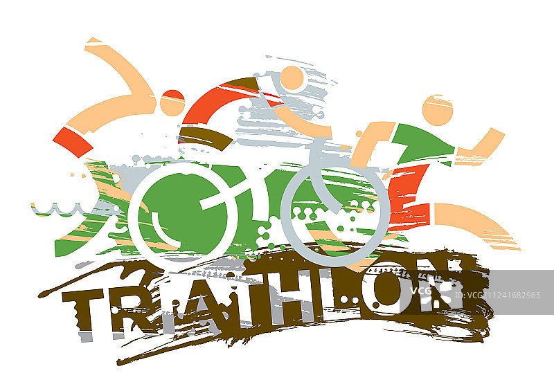 极具表现力的风格化铁人三项比赛图片素材