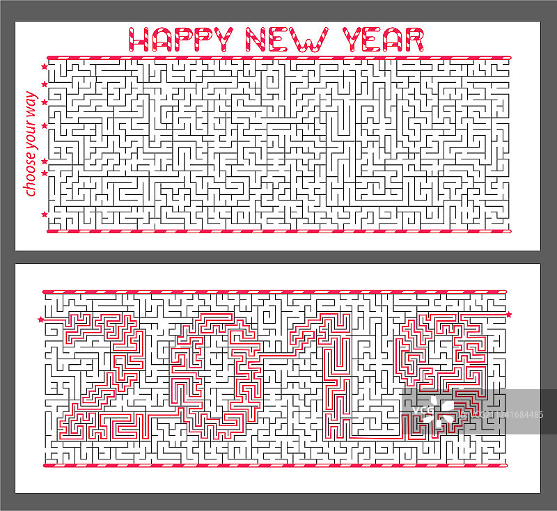 新年迷宫贺卡图片素材