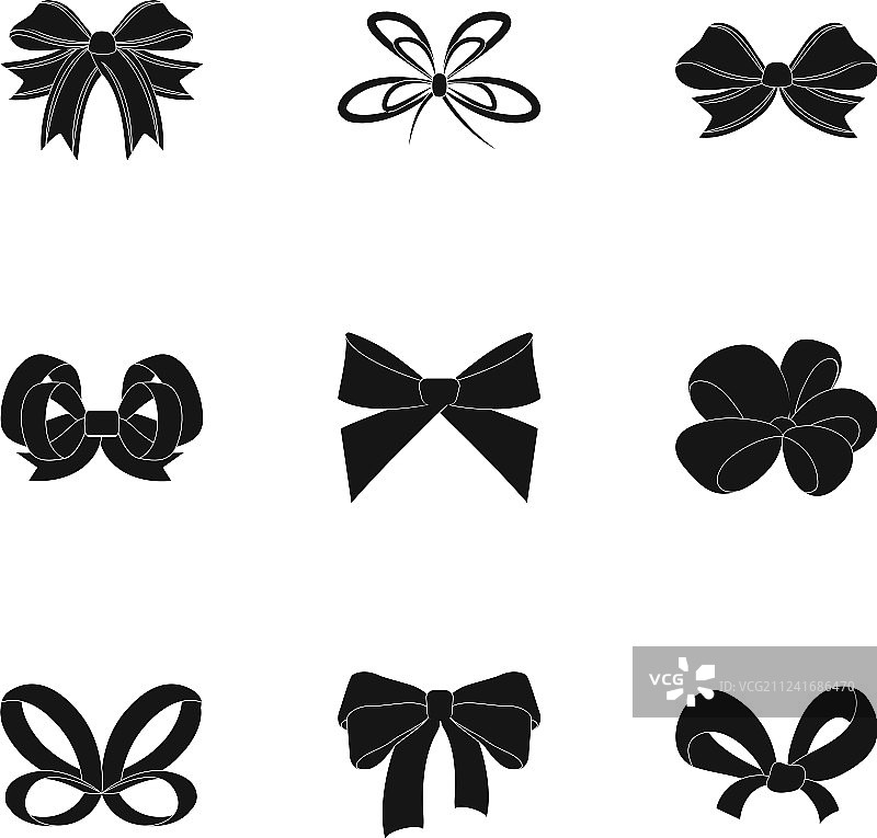 蝴蝶结丝带装饰和其他网页图标图片素材