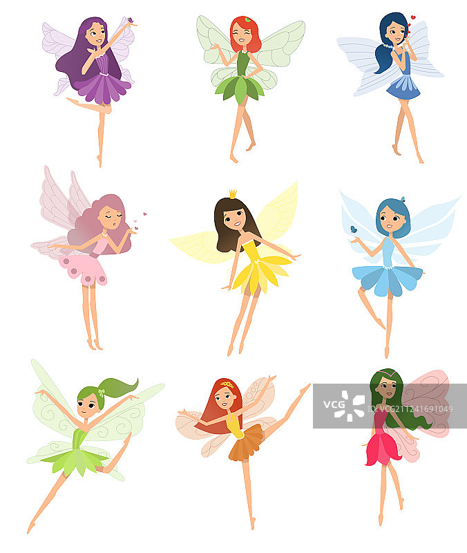 多彩服装：美丽的仙女翩翩起舞图片素材