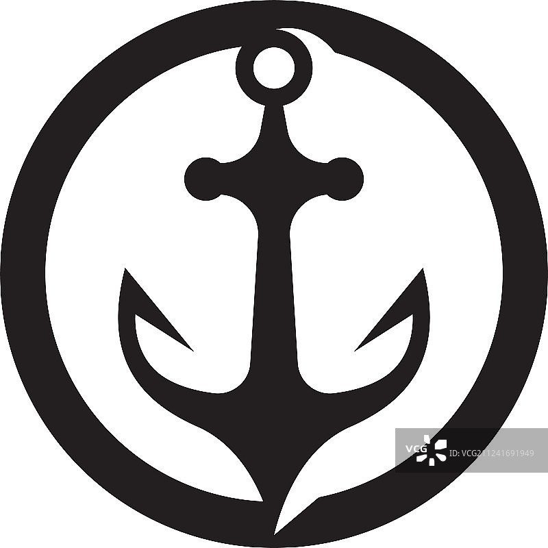 船锚标志和符号模板图标图片素材