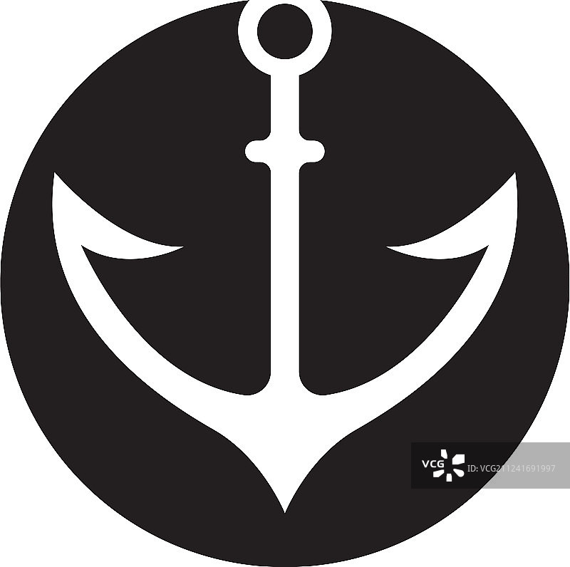 船锚标志和符号模板图标图片素材